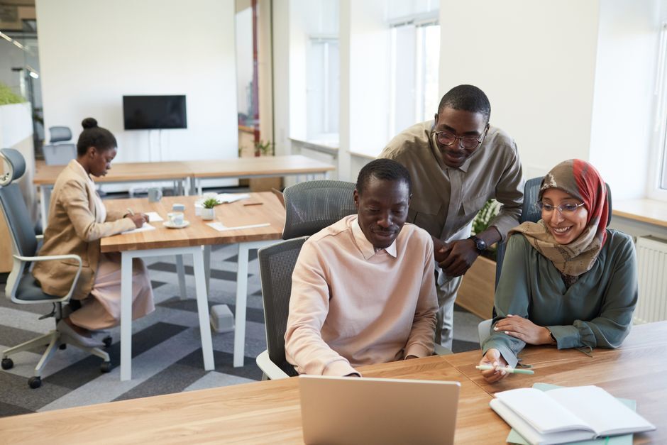 Modern diverse workplace environment