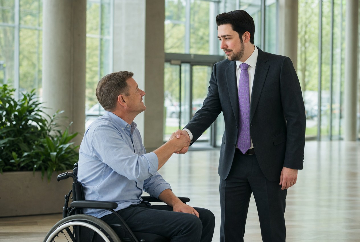 Attorney reviewing fee agreement with client